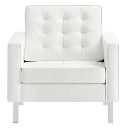 Loft Tufted Vegan Leather Armchair by Furniture For America