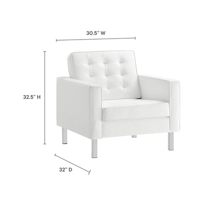 Loft Tufted Vegan Leather Armchair by Furniture For America