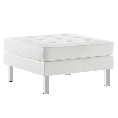 Loft Tufted Vegan Leather Ottoman by Furniture For America