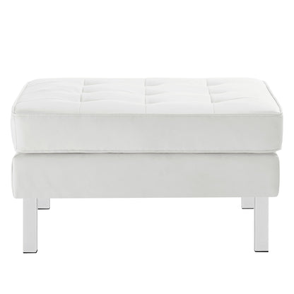 Loft Tufted Vegan Leather Ottoman by Furniture For America
