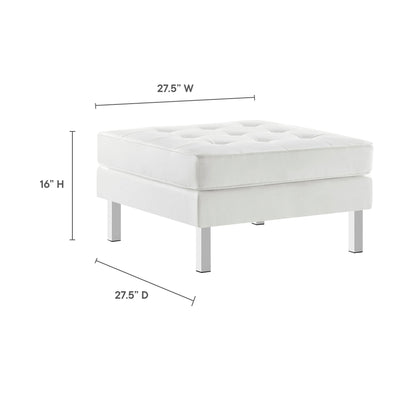 Loft Tufted Vegan Leather Ottoman by Furniture For America