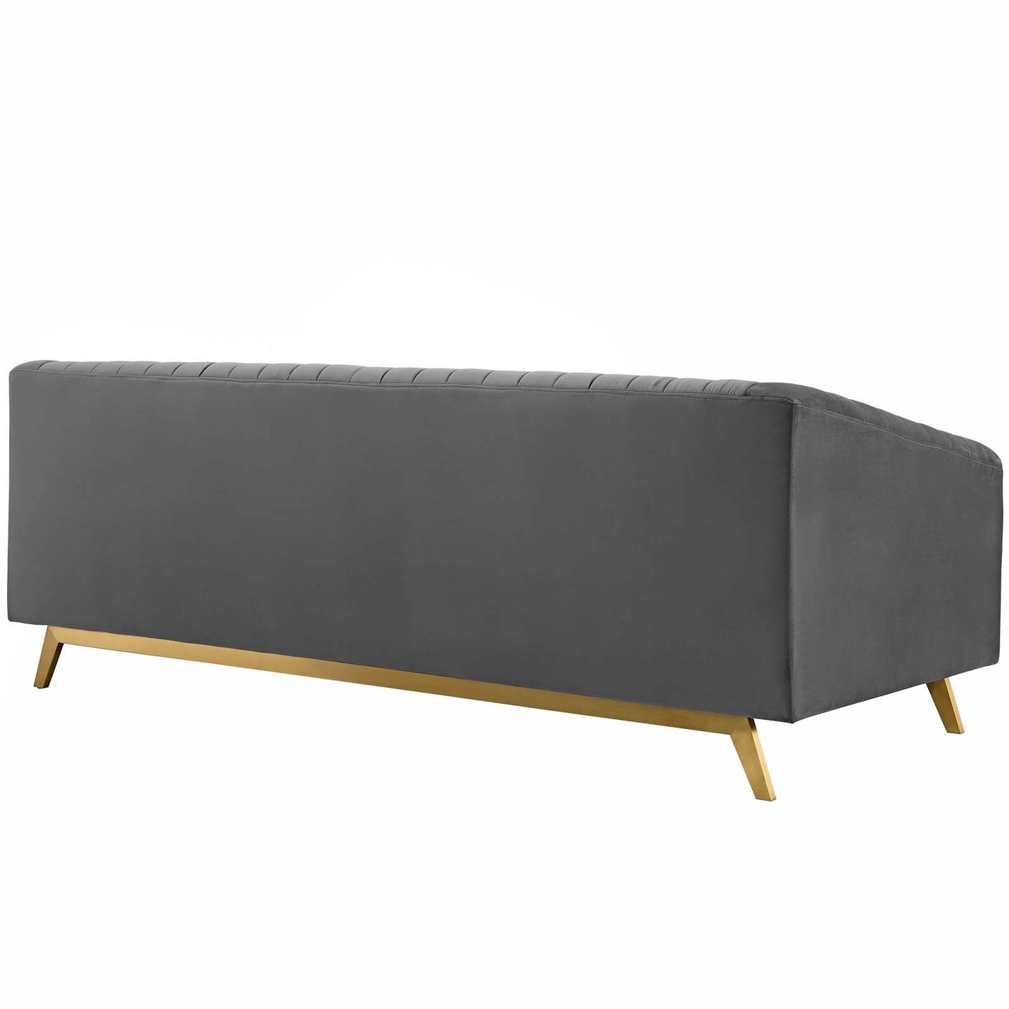 Valiant Vertical Channel Tufted Performance Velvet Sofa by Furniture for America