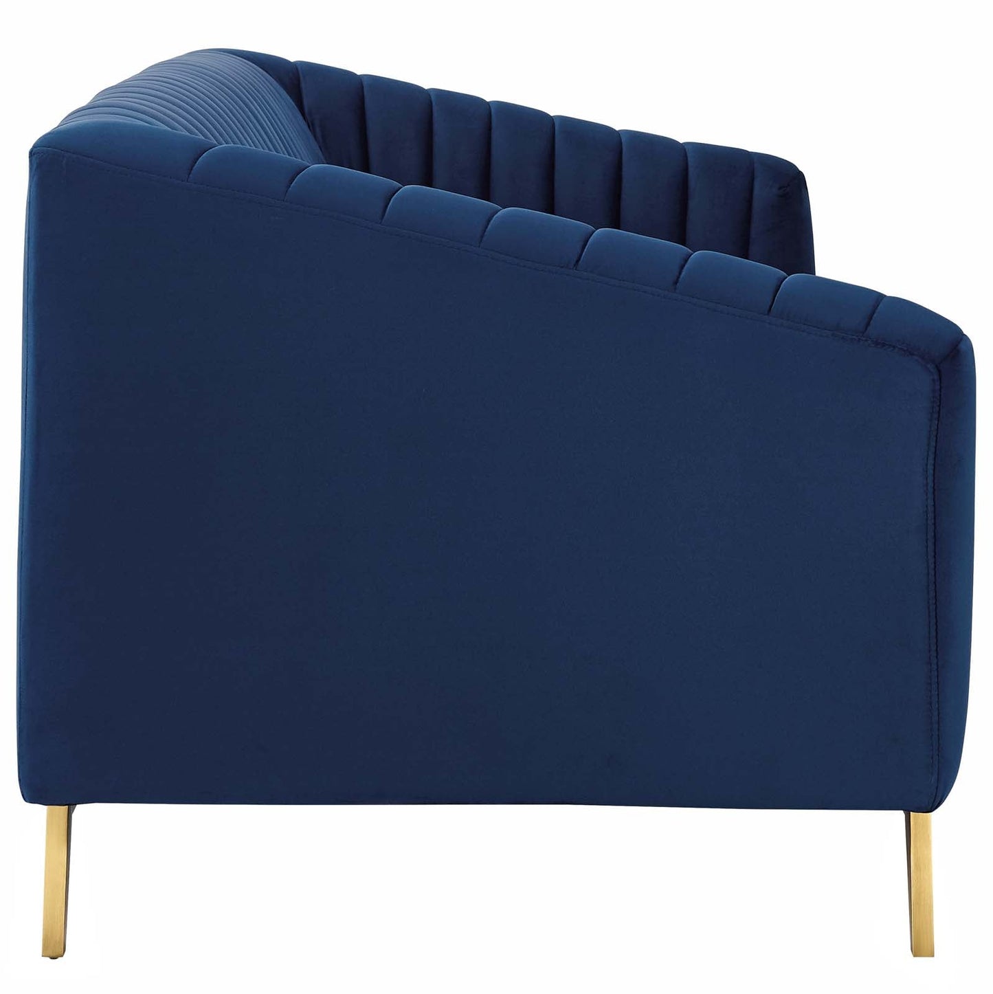 Valiant Vertical Channel Tufted Performance Velvet Sofa by Furniture for America