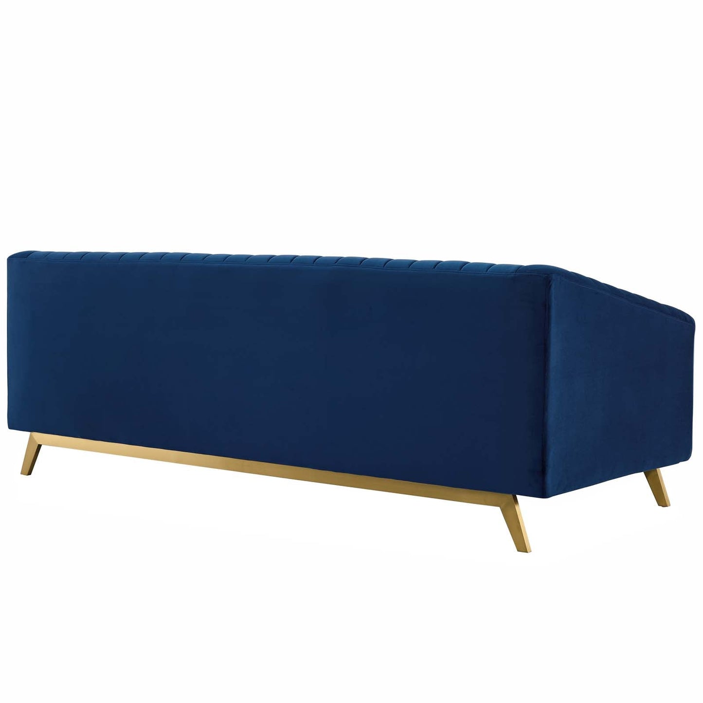 Valiant Vertical Channel Tufted Performance Velvet Sofa by Furniture for America