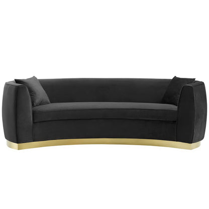 Resolute Curved Performance Velvet Sofa by Furniture for America