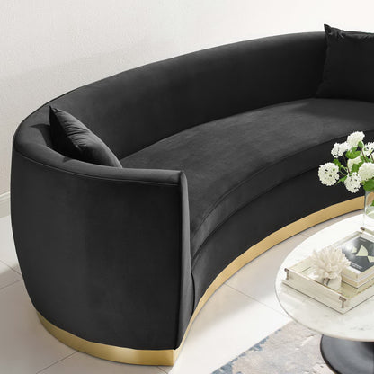 Resolute Curved Performance Velvet Sofa by Furniture for America