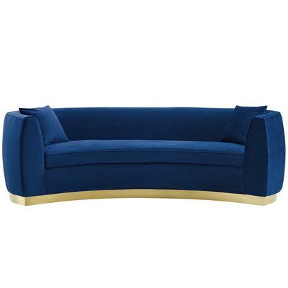Resolute Curved Performance Velvet Sofa by Furniture for America