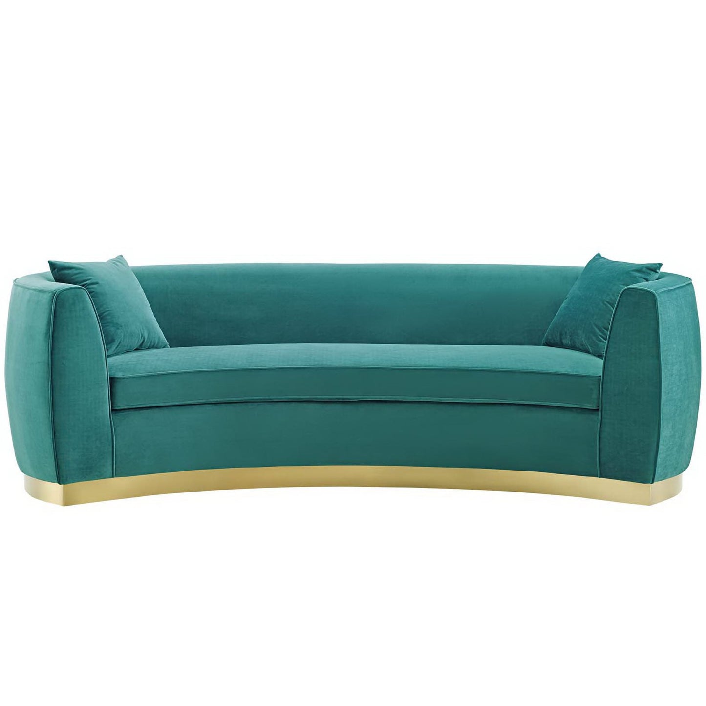 Resolute Curved Performance Velvet Sofa by Furniture for America