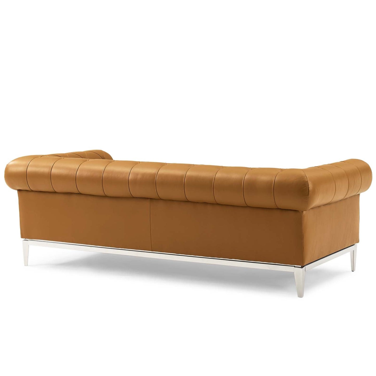 Idyll Tufted Button Upholstered Leather Chesterfield Sofa by Furniture for America