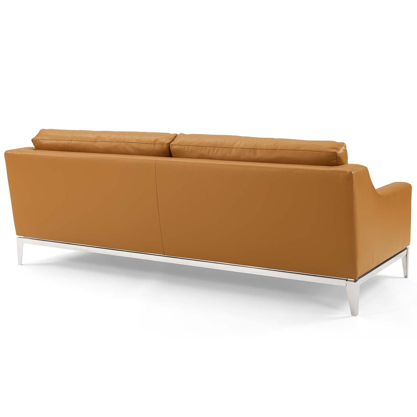 Harness 83.5" Stainless Steel Base Leather Sofa by Furniture for America