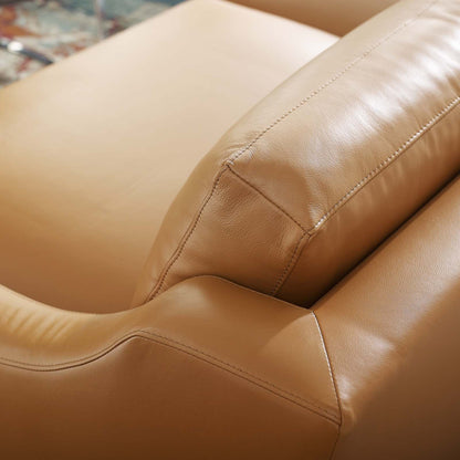 Harness 83.5" Stainless Steel Base Leather Sofa by Furniture for America