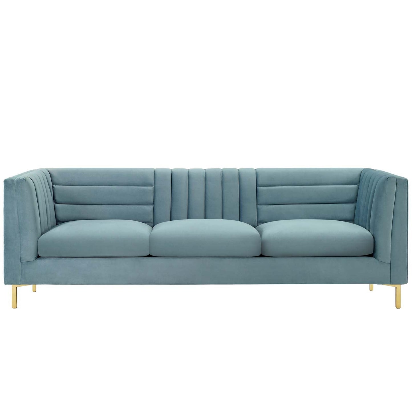 Ingenuity Channel Tufted Performance Velvet Sofa by Furniture for America