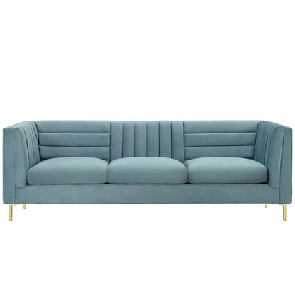 Ingenuity Channel Tufted Performance Velvet Sofa by Furniture for America