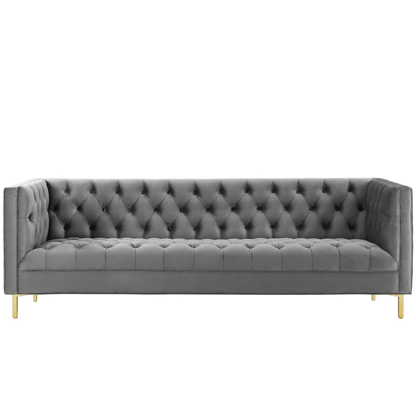 Delight Tufted Button Performance Velvet Sofa by Furniture for America