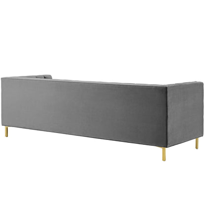 Delight Tufted Button Performance Velvet Sofa by Furniture for America