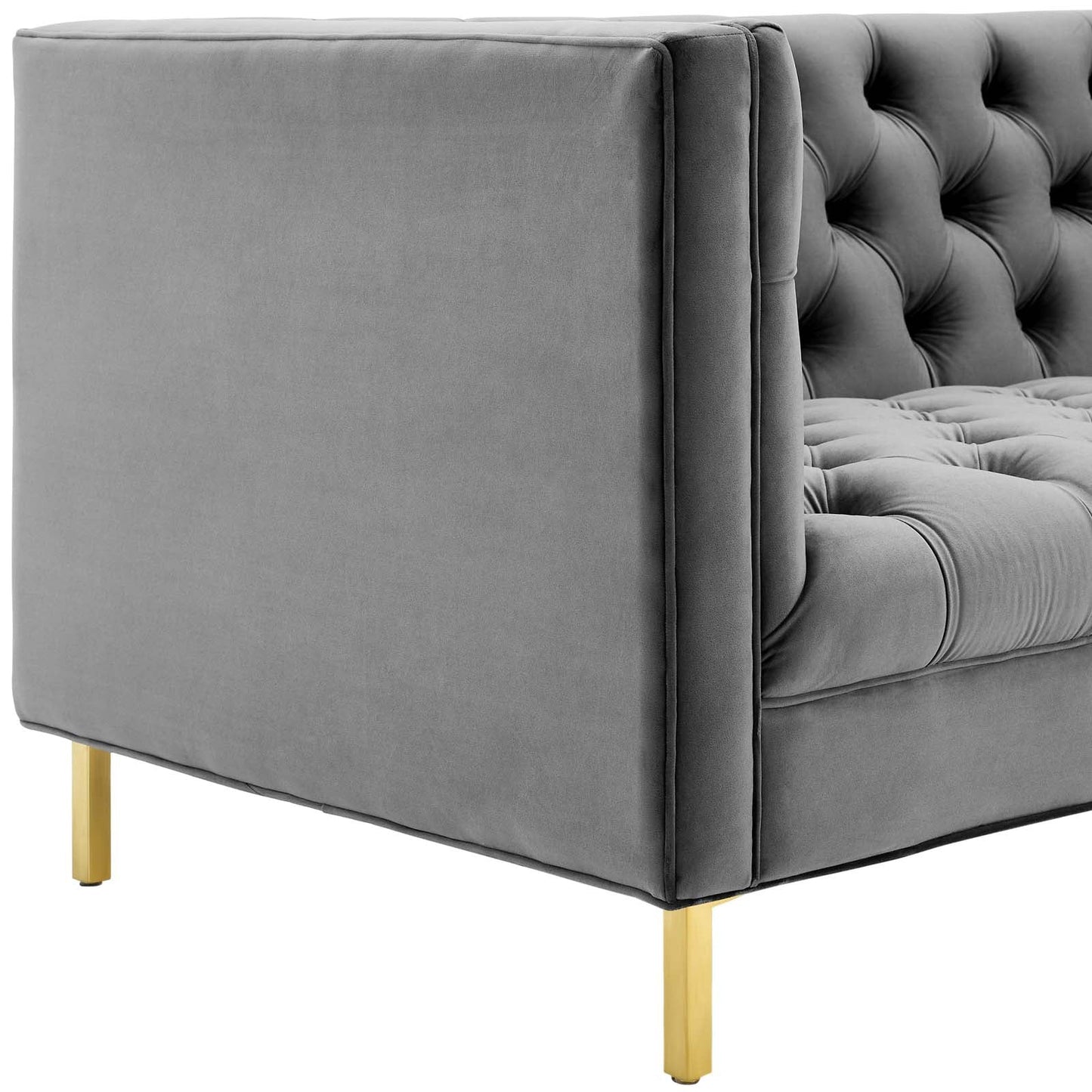 Delight Tufted Button Performance Velvet Sofa by Furniture for America