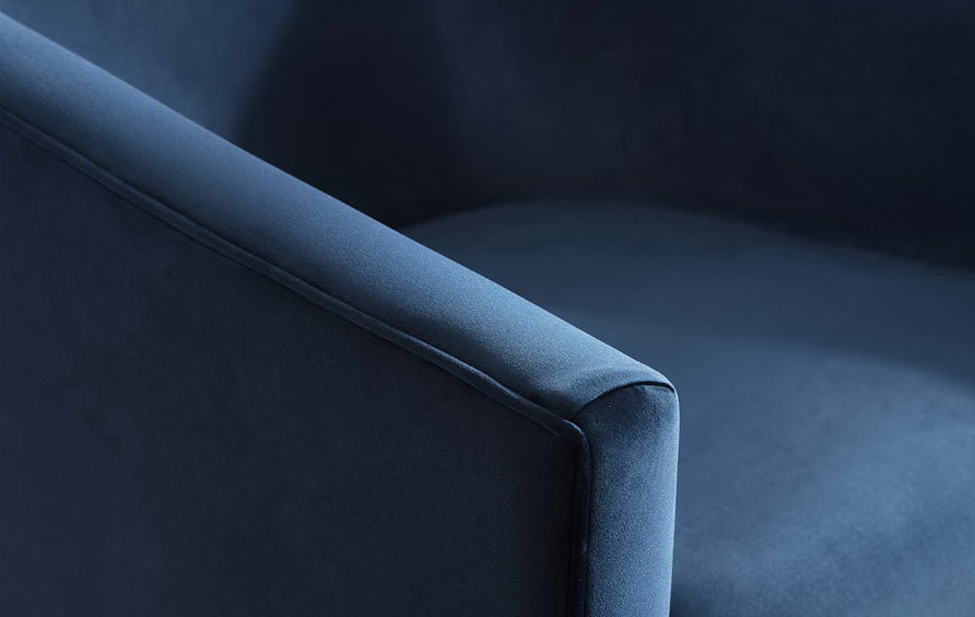 Della Accent Lounge Performance Velvet Swivel Chair in Midnight Blue