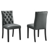 Column Vinyl Dining Chair Set of 2 in Gray
