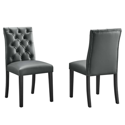 Duchess Vinyl Dining Chair Set of 2 in Gray