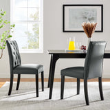 Column Vinyl Dining Chair Set of 2 in Gray