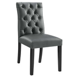 Column Vinyl Dining Chair Set of 2 in Gray