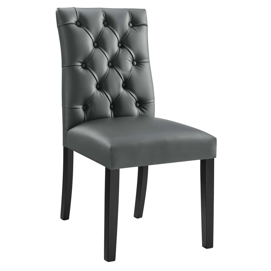 Column Vinyl Dining Chair Set of 2 in Gray