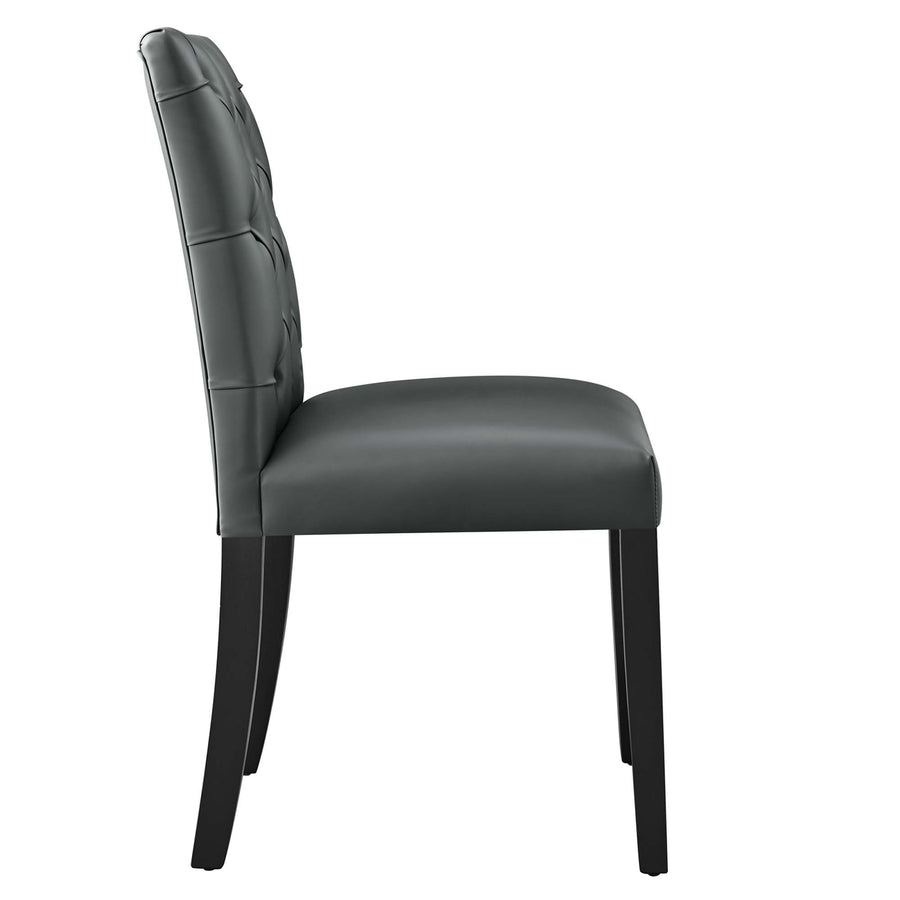 Column Vinyl Dining Chair Set of 2 in Gray