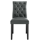 Column Vinyl Dining Chair Set of 2 in Gray