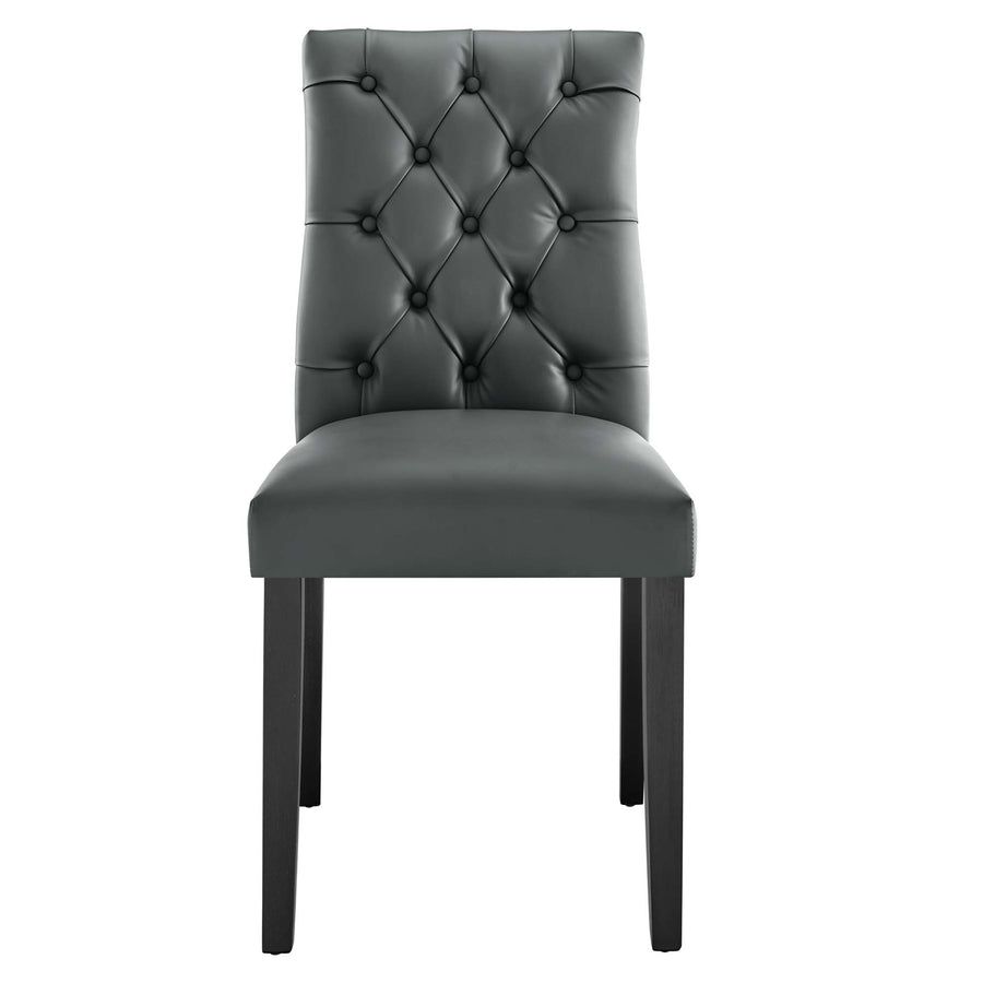 Column Vinyl Dining Chair Set of 2 in Gray