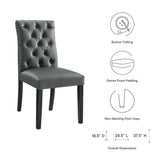 Column Vinyl Dining Chair Set of 2 in Gray