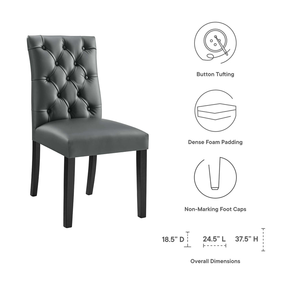 Column Vinyl Dining Chair Set of 2 in Gray