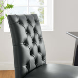 Column Vinyl Dining Chair Set of 2 in Gray