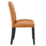 Column Vinyl Dining Chair Set of 2 in Tan