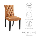 Column Vinyl Dining Chair Set of 2 in Tan