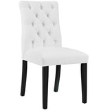 Column Vinyl Dining Chair Set of 2 in White