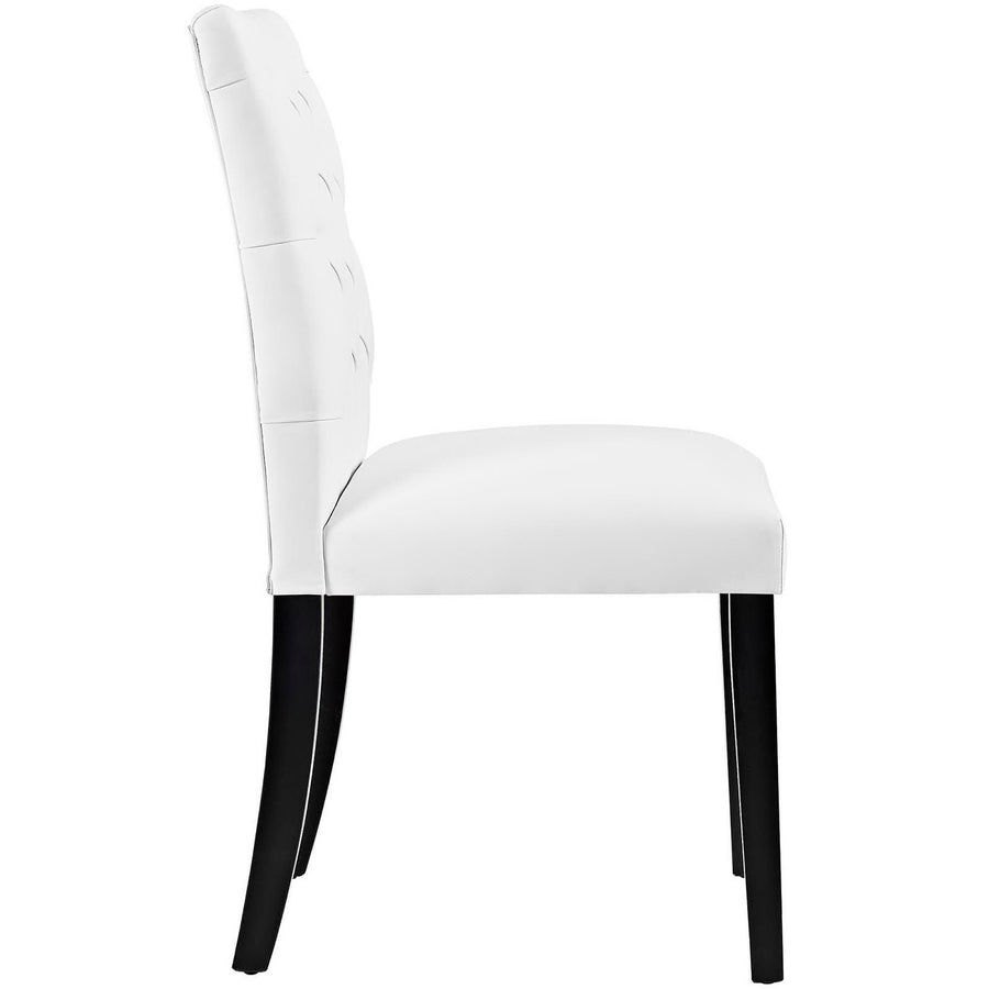 Column Vinyl Dining Chair Set of 2 in White