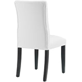 Column Vinyl Dining Chair Set of 2 in White