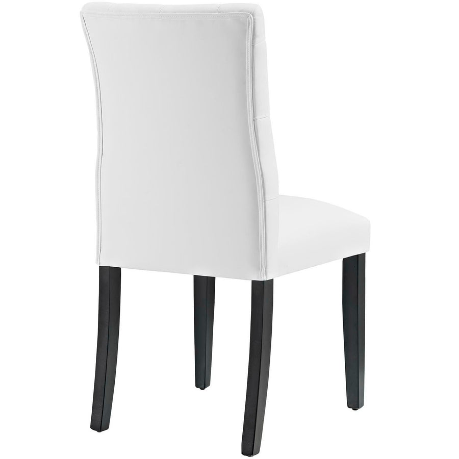 Column Vinyl Dining Chair Set of 2 in White