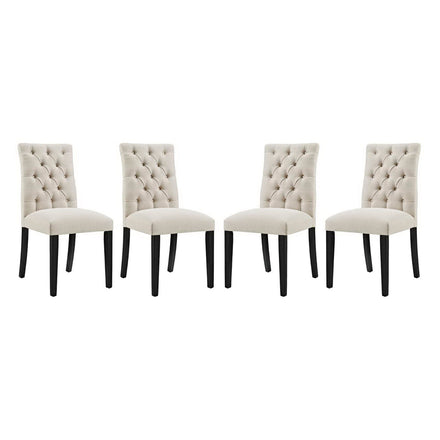 Duchess Fabric Dining Chair Set of 4 in Beige