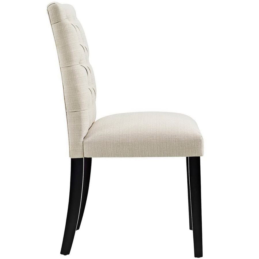 Column Fabric Dining Chair Set of 4 in Beige