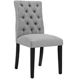 Column Fabric Dining Chair Set of 4 in Light Gray