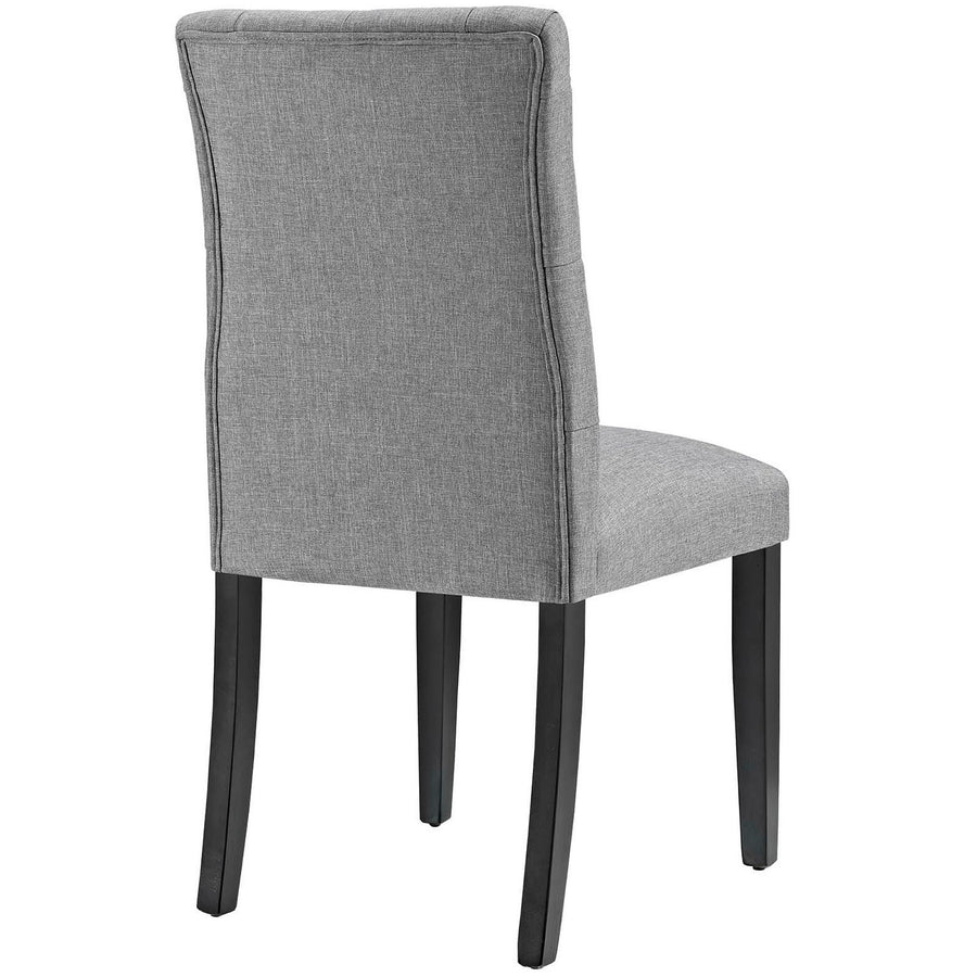 Column Fabric Dining Chair Set of 4 in Light Gray