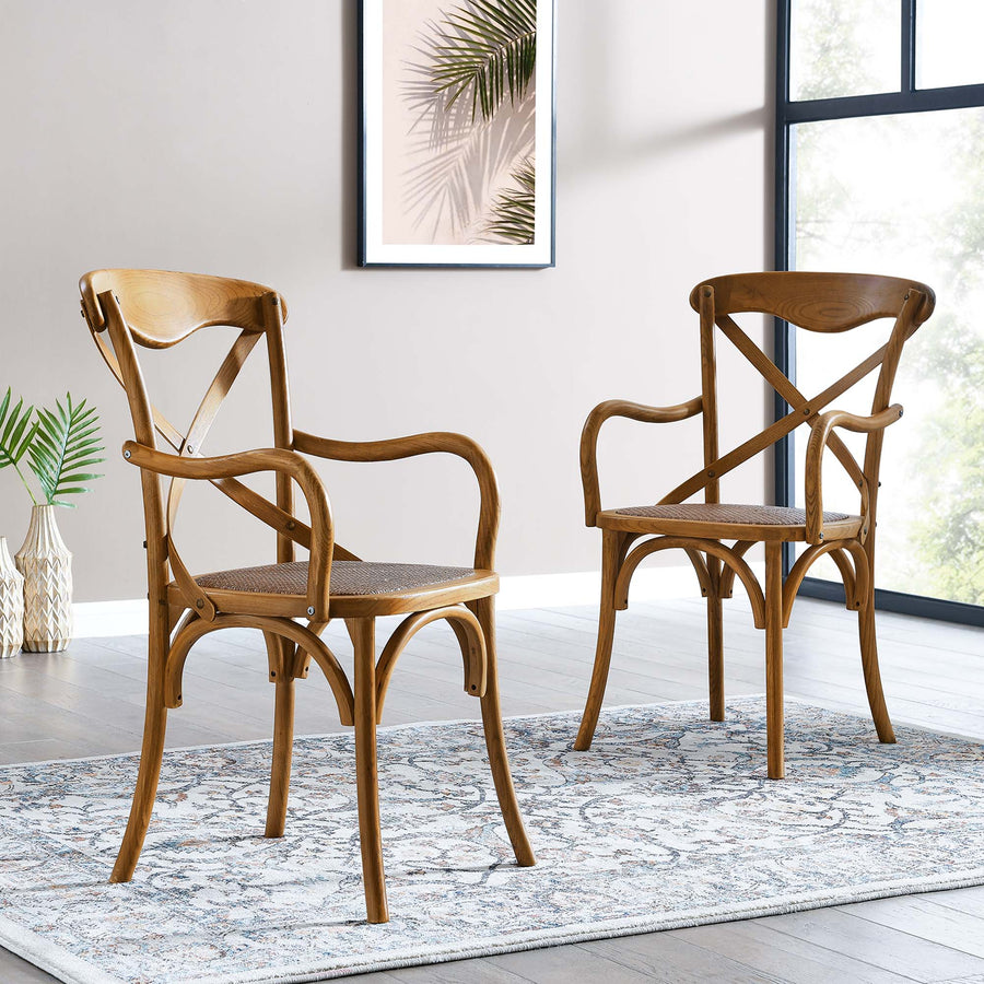 Juniper Dining Armchair Set of 2 in Walnut