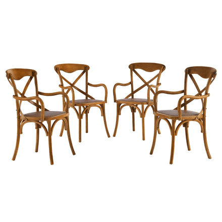 Gear Dining Armchair Set of 4 in Walnut