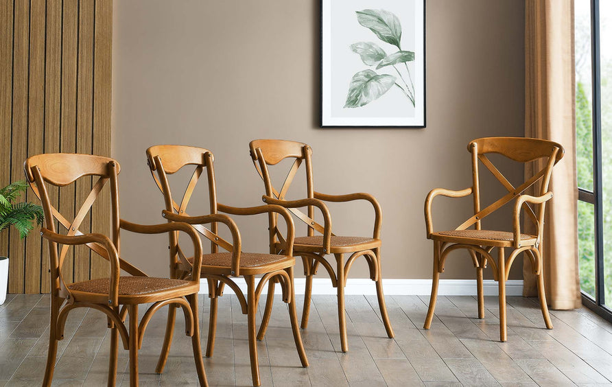 Juniper Dining Armchair Set of 4 in Walnut