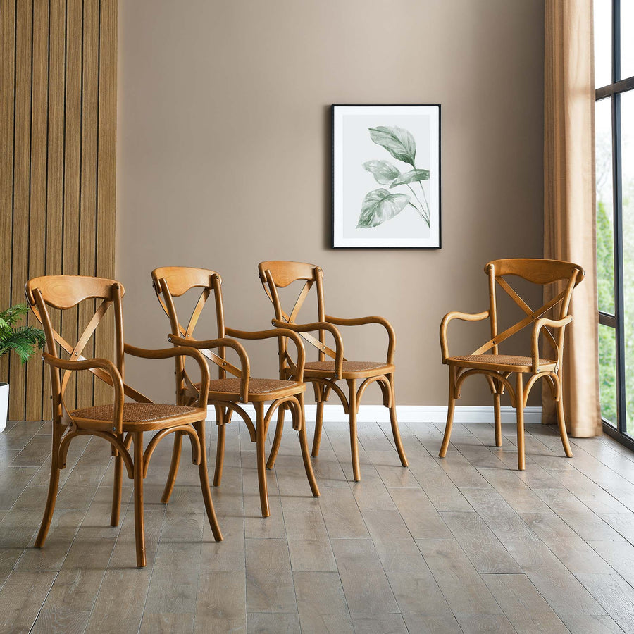 Juniper Dining Armchair Set of 4 in Walnut