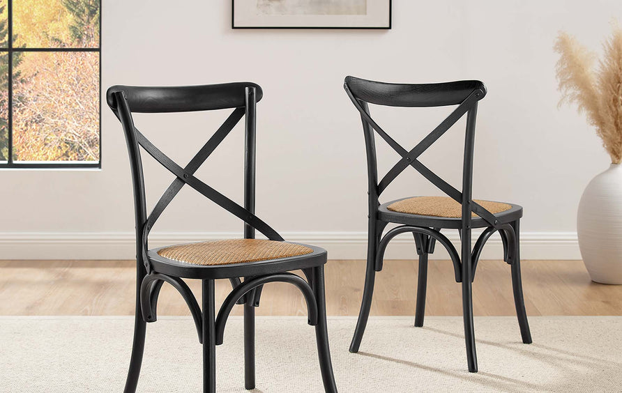 Juniper Dining Side Chair Set of 2 in Black