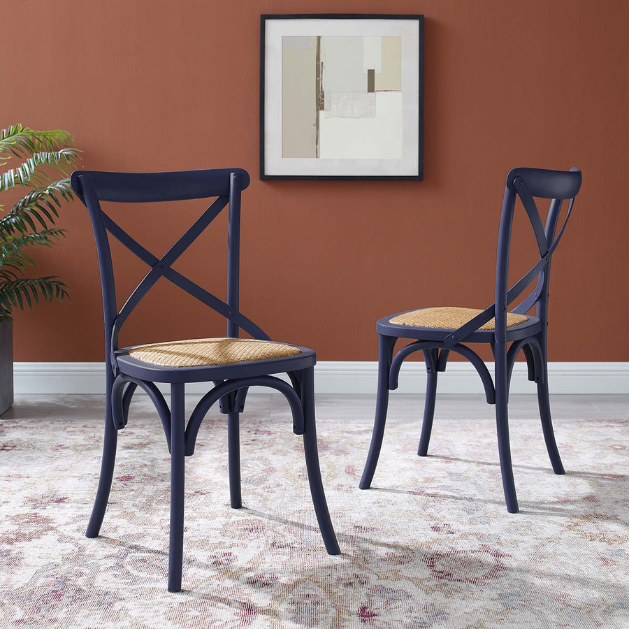 Juniper Dining Side Chair Set of 2 in Midnight Blue