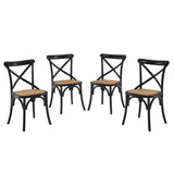 Juniper Dining Side Chair Set of 4 in Black