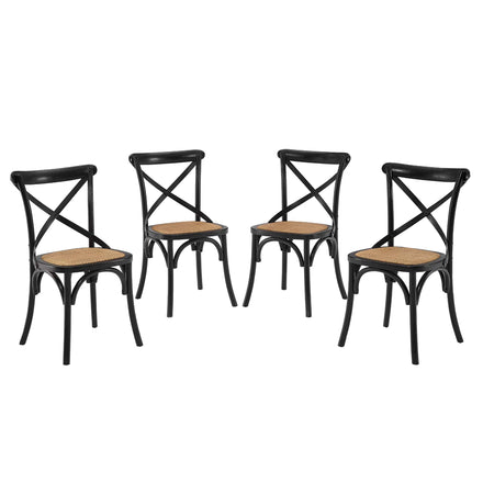Gear Dining Side Chair Set of 4 in Black
